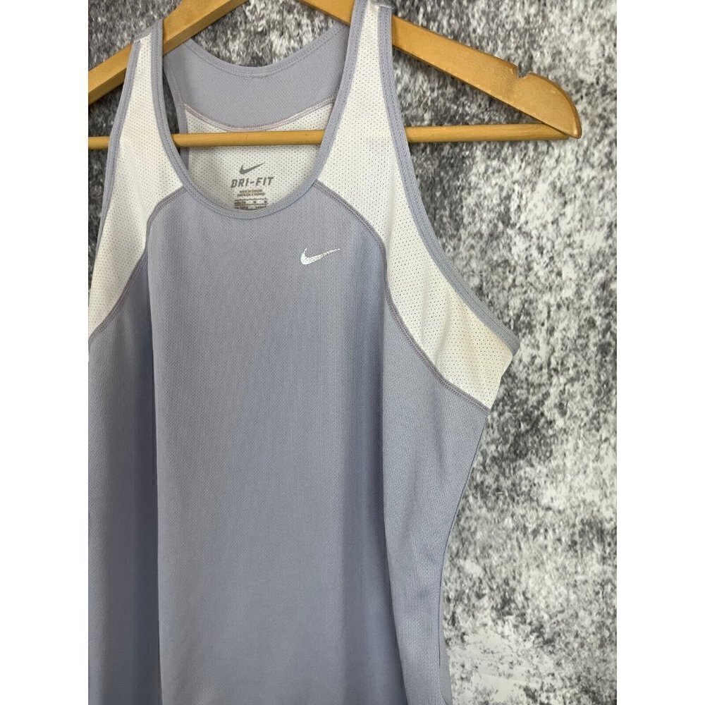 Nike dri fit racer back tank top athletic workout Lilac white women's size M - Picture 7 of 12